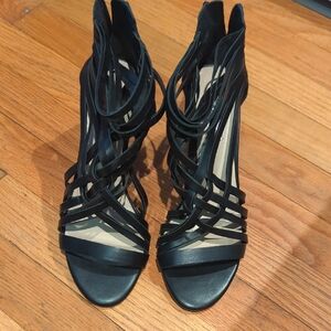 Elegant Black Strappy Women's Heels